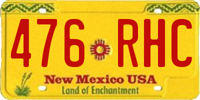 NM license plate 476RHC