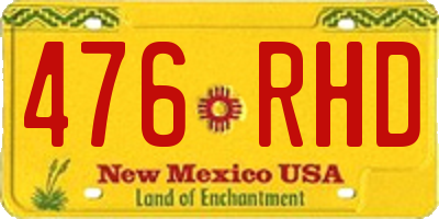 NM license plate 476RHD