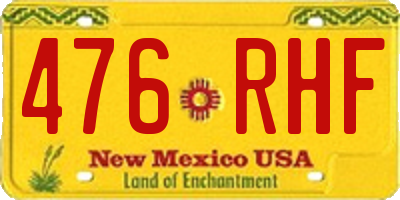 NM license plate 476RHF