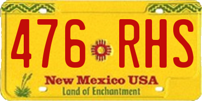 NM license plate 476RHS