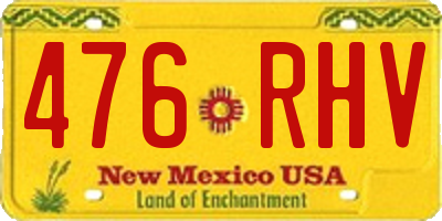 NM license plate 476RHV