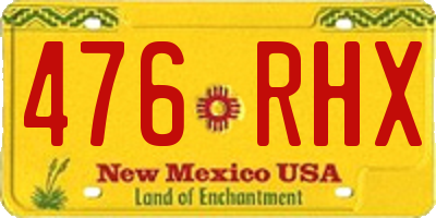 NM license plate 476RHX