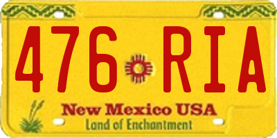 NM license plate 476RIA