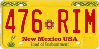 NM license plate 476RIM