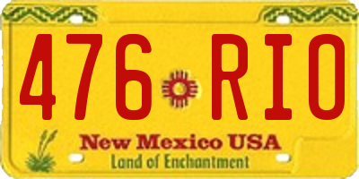 NM license plate 476RIO