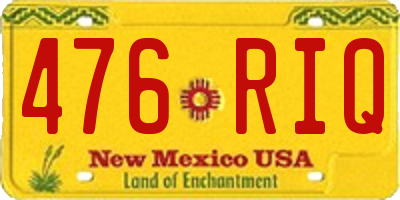 NM license plate 476RIQ