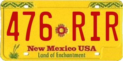 NM license plate 476RIR