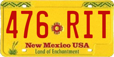NM license plate 476RIT