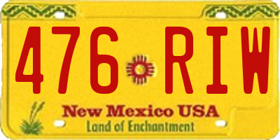 NM license plate 476RIW