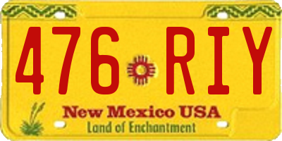 NM license plate 476RIY