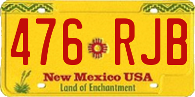 NM license plate 476RJB
