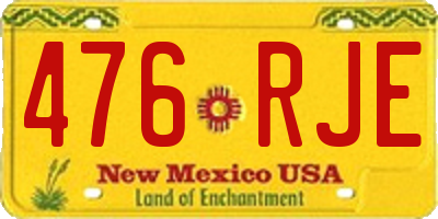 NM license plate 476RJE