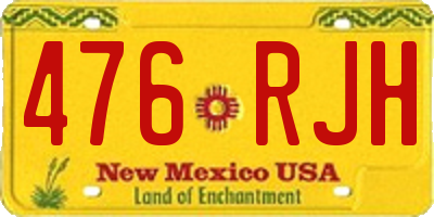 NM license plate 476RJH