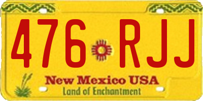 NM license plate 476RJJ