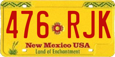 NM license plate 476RJK