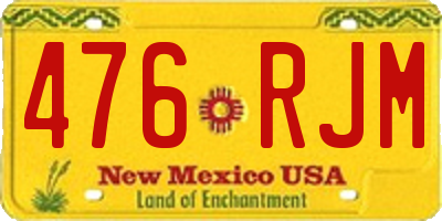 NM license plate 476RJM