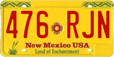 NM license plate 476RJN