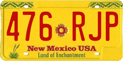 NM license plate 476RJP