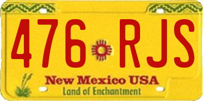 NM license plate 476RJS
