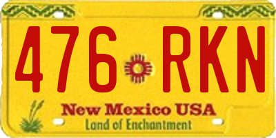 NM license plate 476RKN