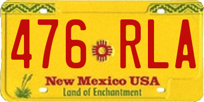 NM license plate 476RLA