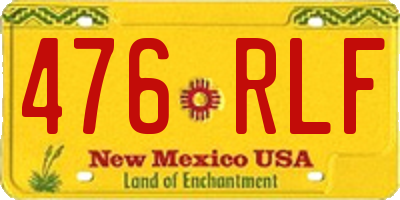 NM license plate 476RLF
