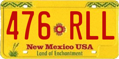 NM license plate 476RLL