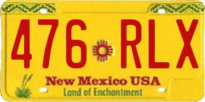NM license plate 476RLX
