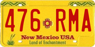NM license plate 476RMA