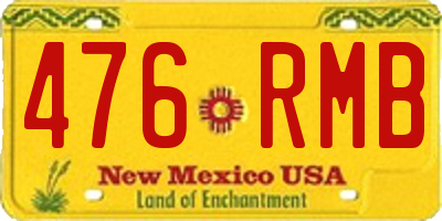 NM license plate 476RMB