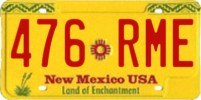 NM license plate 476RME