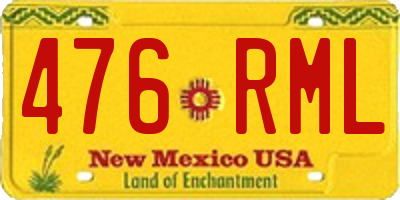 NM license plate 476RML