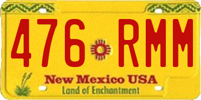 NM license plate 476RMM