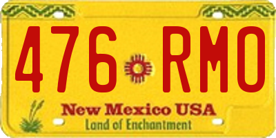 NM license plate 476RMO