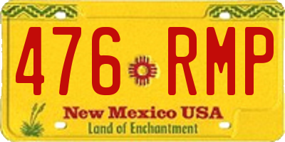 NM license plate 476RMP