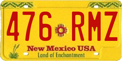NM license plate 476RMZ