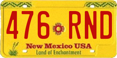 NM license plate 476RND