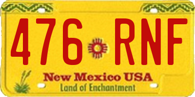NM license plate 476RNF