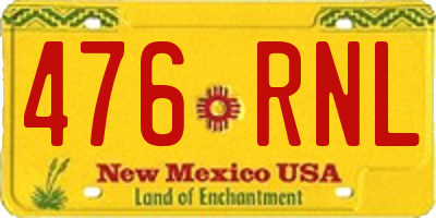 NM license plate 476RNL