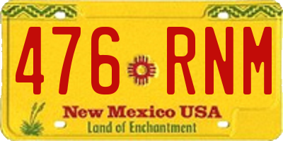 NM license plate 476RNM