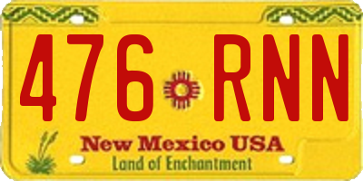 NM license plate 476RNN