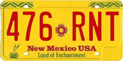 NM license plate 476RNT