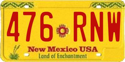 NM license plate 476RNW