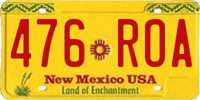 NM license plate 476ROA