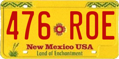 NM license plate 476ROE