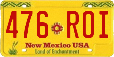 NM license plate 476ROI