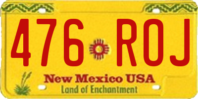 NM license plate 476ROJ