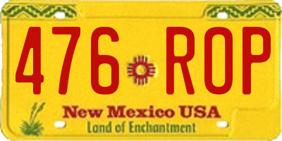 NM license plate 476ROP