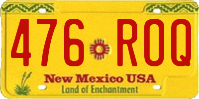 NM license plate 476ROQ