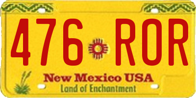 NM license plate 476ROR